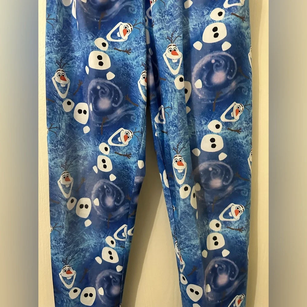 Olaf Disney Kids Blue Snowman Pajama Pants Medium